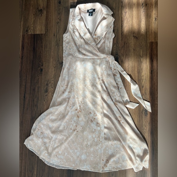 DKNY - Women's Printed Chiffon Side-Tie Midi Dress - Size 6 - Picture 5 of 8